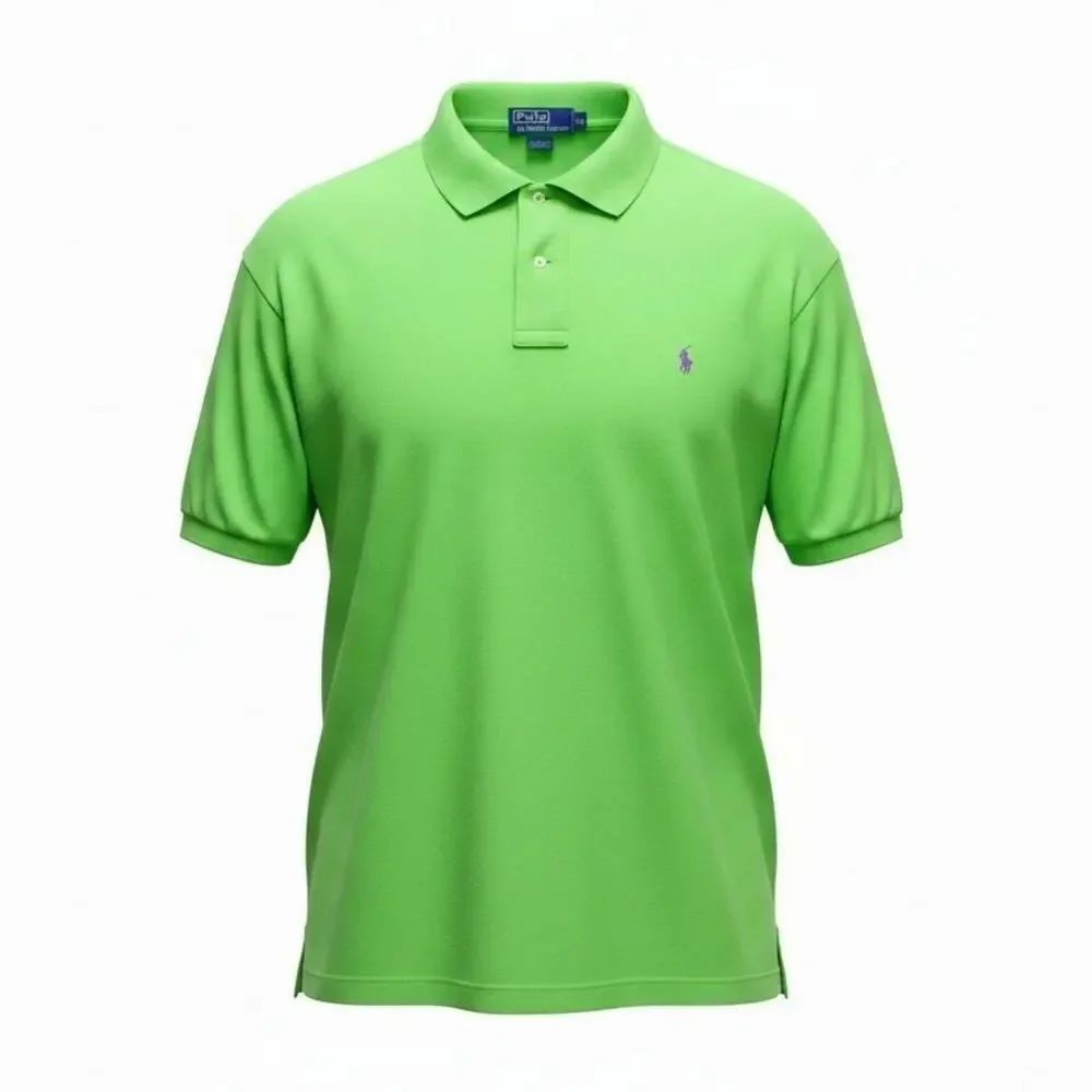 Polo by Ralph Lauren Men's XL Lime Green Short-Sleeved Polo Shirt Pony Logo